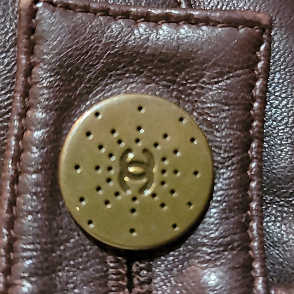 Authentic Vintage CHANEL 01A Lambskin Leather Trousers - Coffee Brown. SZ40 RARE - Picture 11 of 11